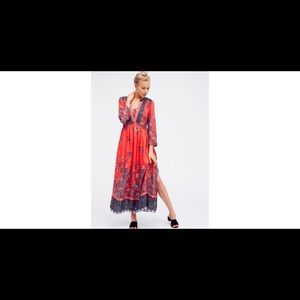 Free People If You Only Knew Maxi Red Floral Combo